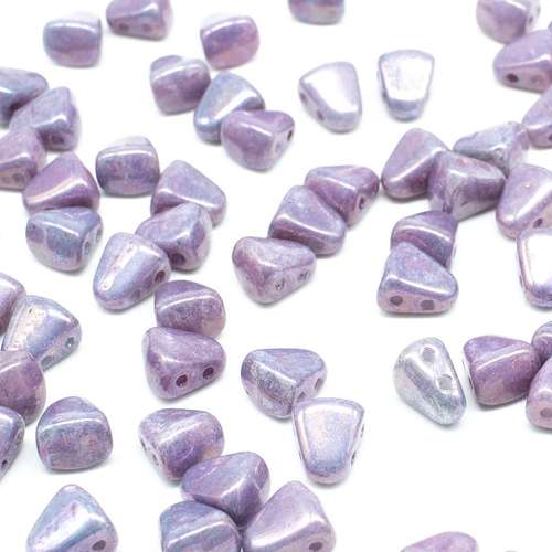 Czech glass Rulla beads bit czech glass beads 30pcs - opaque nebula — two-hole beads for jewelry making and bead weaving