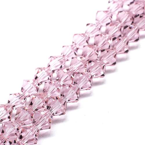 8mm crystal bicone beads pink — faceted for jewelry making and beadwork