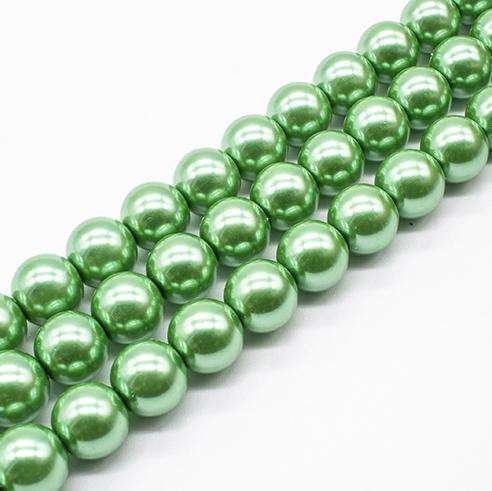 Glass Pearl Round Beads 12mm - Fresh Green