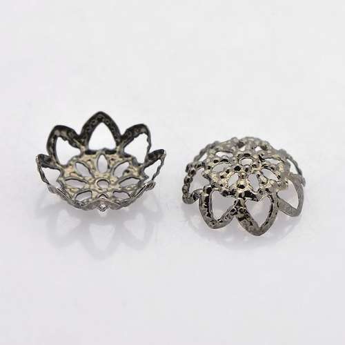 Bead Cap Filigree 10mm - Black 50pcs