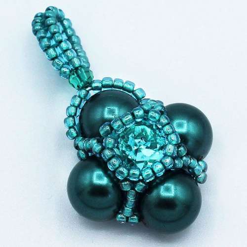 Cassandra Pendant teal jewelry making kit — DIY set with beads and instructions for creating handmade jewelry