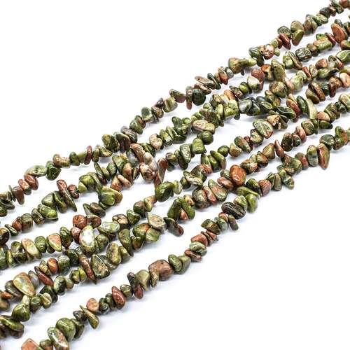 resin druzy bead unakite 32" string — sparkling cabochon-style stone ideal for jewelry making, pendants, and craft designs