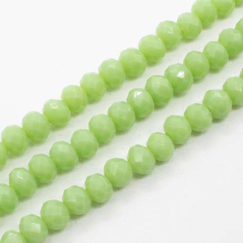 4mm crystal beads opaque pale green — faceted for jewelry making and beadwork