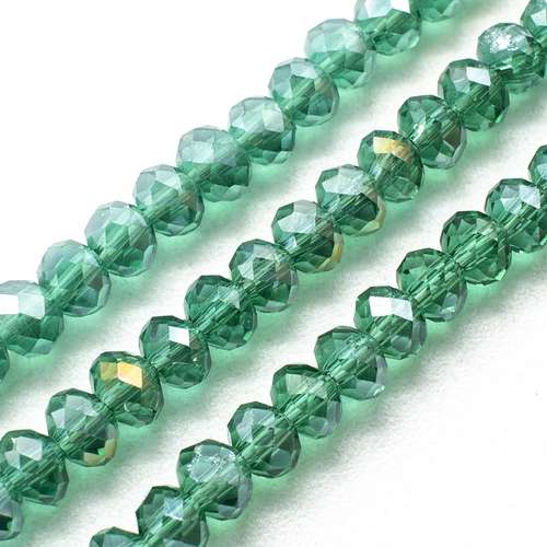 4mm crystal beads teal ab, pack of 130 — AB finish, faceted for jewelry making and beadwork