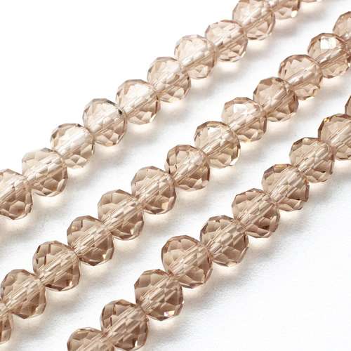 6mm crystal beads champagne, pack of 100 — faceted for jewelry making and beadwork