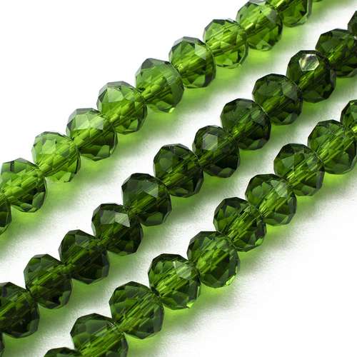 6mm crystal beads emerald green, pack of 100 — faceted for jewelry making and beadwork