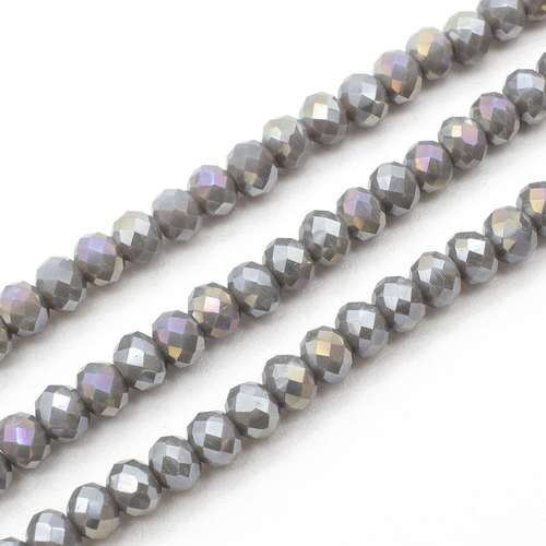 4mm crystal beads opal light grey, pack of 130 — faceted for jewelry making and beadwork