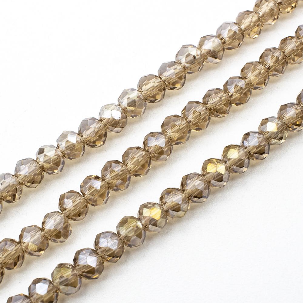 4mm crystal beads smokey — faceted for jewelry making and beadwork
