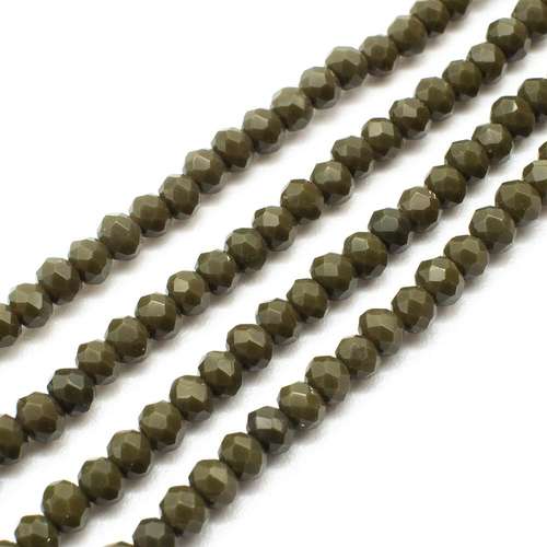 3mm crystal beads army green, pack of 150 — faceted for jewelry making and beadwork