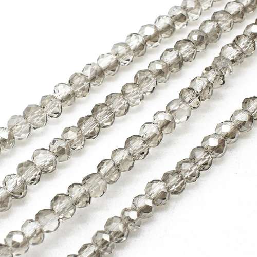 3mm crystal beads silver dust 150pc — plated finish, ideal for jewelry making and beadwork
