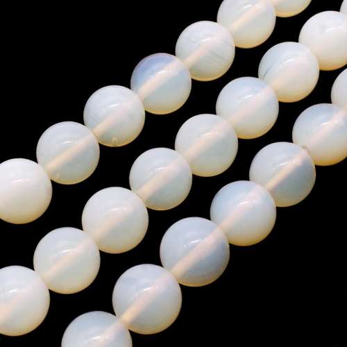 Opal Opaque Cream Round - 12mm