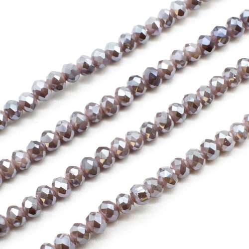 3.5mm crystal beads dark opal lavender, pack of 130 — faceted for jewelry making and beadwork