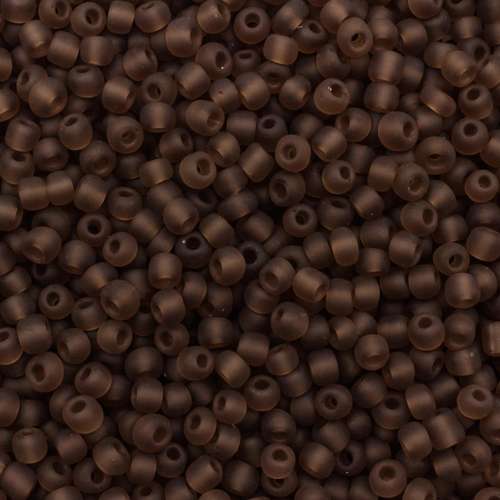 size 8 FGB glass seed beads frosted brown — 50g pack, ideal for bead weaving, embroidery, and jewelry making