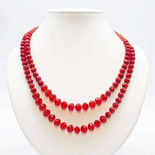 Crystal Rondelle Elenor Necklace Pack reds necklace making kit — DIY set with beads and instructions for creating handmade jewelry