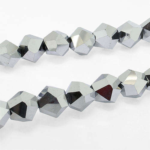 8mm crystal beads silver plate — plated finish, ideal for jewelry making and beadwork