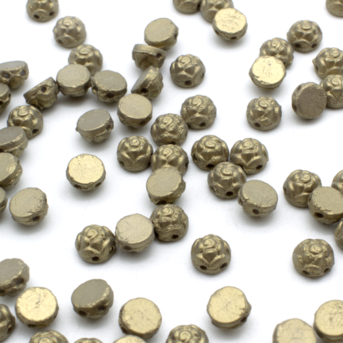 Roseta Cab 6mm 25pcs - Antique Gold