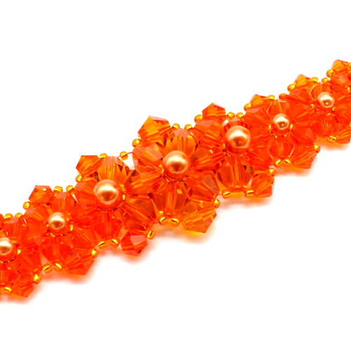 Scarlett Bracelet orange bracelet making kit — DIY set with beads and instructions for creating handmade jewelry