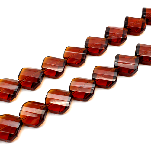 Glass Facet Octagon Coin 19mm - Topaz
