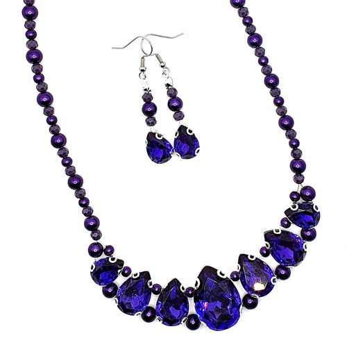 Rivoli Drop Necklace Kit - Purple Velvet