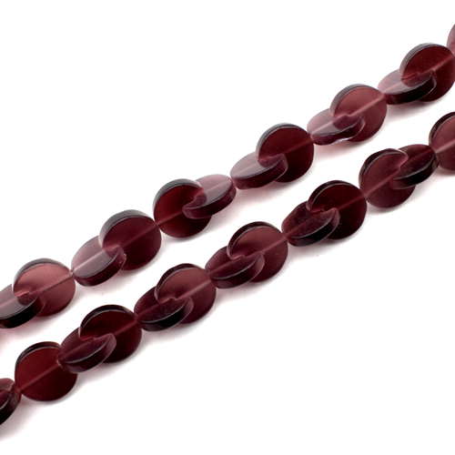 Cats Eye Pacman Beads - Purple 12mm 46pcs