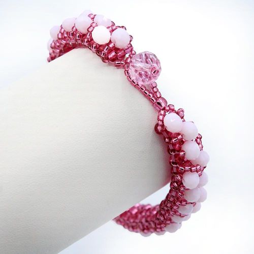 Grace Bracelet Makes 2 cerise blush bracelet making kit — DIY set with beads and instructions for creating handmade jewelry
