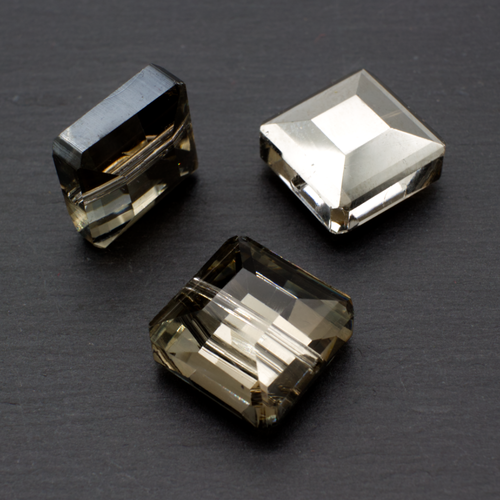 14mm crystal beads silver dust, pack of 8 — plated finish, ideal for jewelry making and beadwork