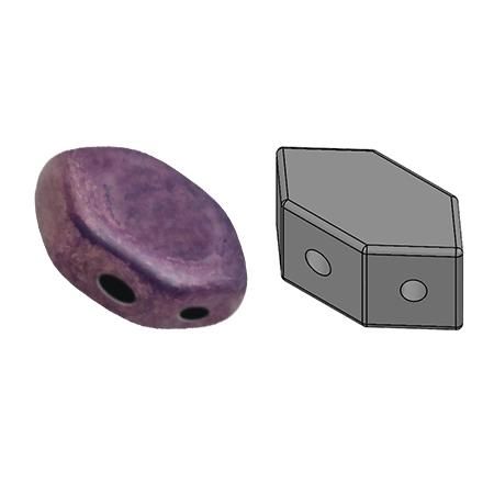 Paros Puca Beads - Opaque Mix Amethyst/Gold Ceramic