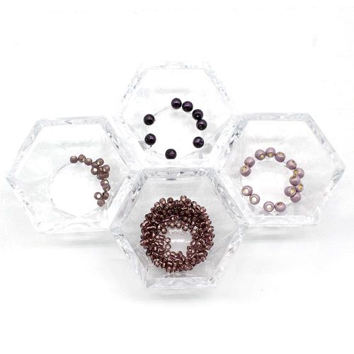 Flat Celini Rings Pack aubergine jewelry making kit — DIY set with beads and instructions for creating handmade jewelry