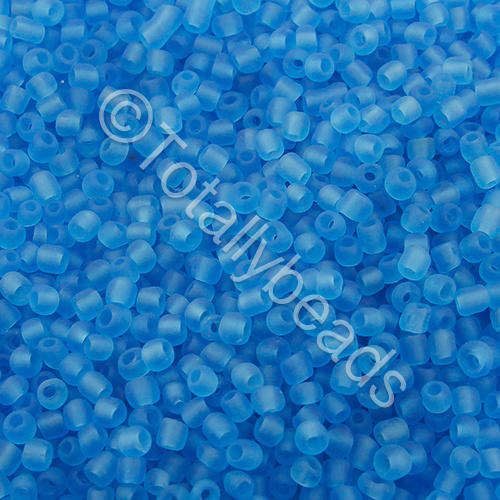 Seed Beads Transparent Frosted Turquoise - Size 11 100g