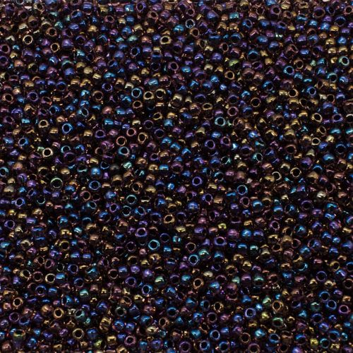 Toho Size 11 Seed Beads 10g - Inside-Color Luster Lt Amethyst/Jet-Lined