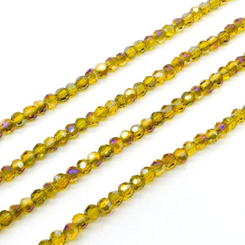 3mm crystal beads fern green ab — AB finish, faceted for jewelry making and beadwork