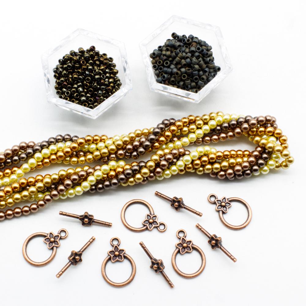 Mia Pearl Bracelet Makes 5 autumn bracelet making kit — DIY set with beads and instructions for creating handmade jewelry