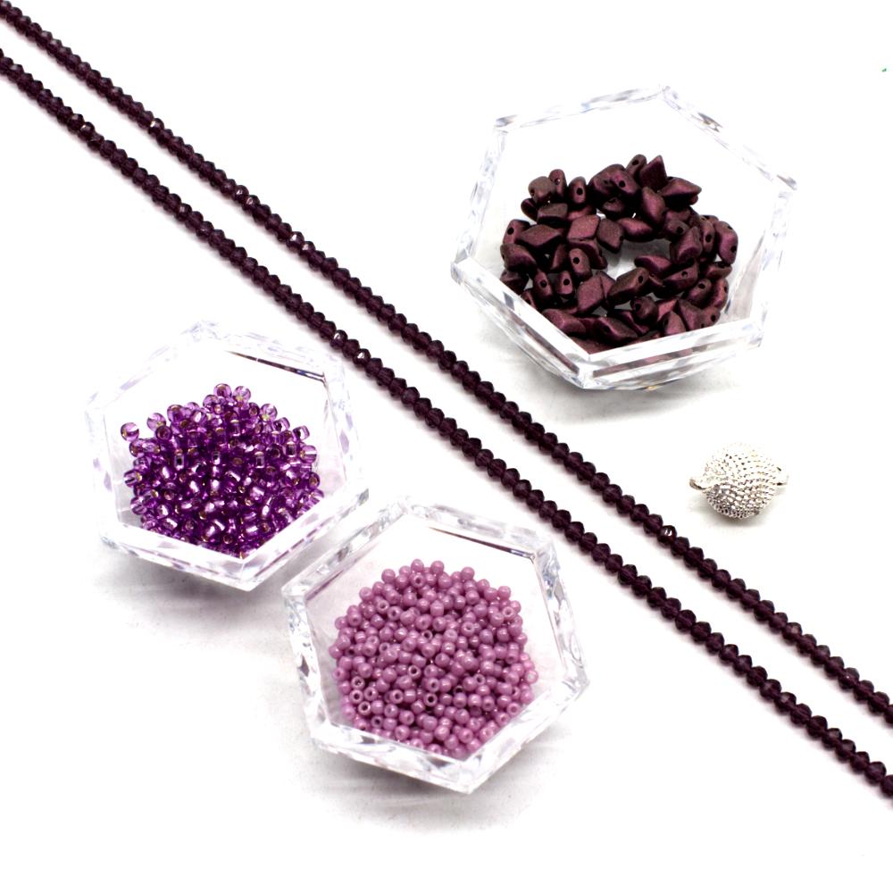 Athena GemDuo Necklace - Dark Purple