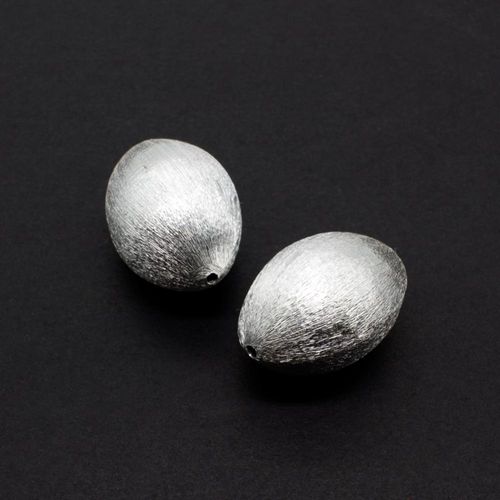 28mm Brushed Metal Silver Rice 2pc