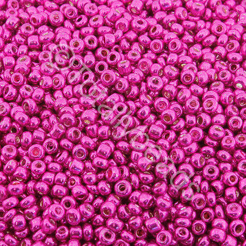 Seed Beads Metallic Bright Pink - Size 11 100g