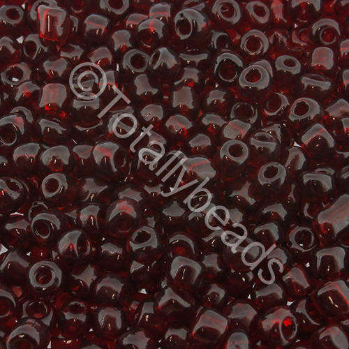 Seed Beads Transparent Dark Red - Size 6 100g