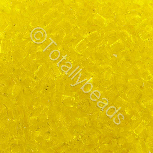 Seed Beads Transparent Yellow - Size 6 100g