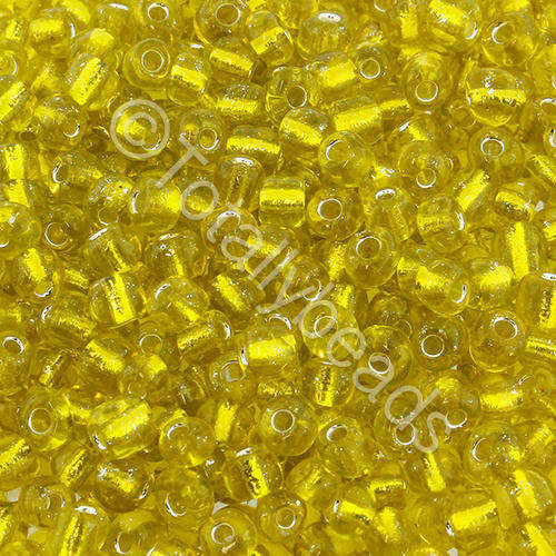 Seed Beads Silver Lined Yellow - Size 6 100g
