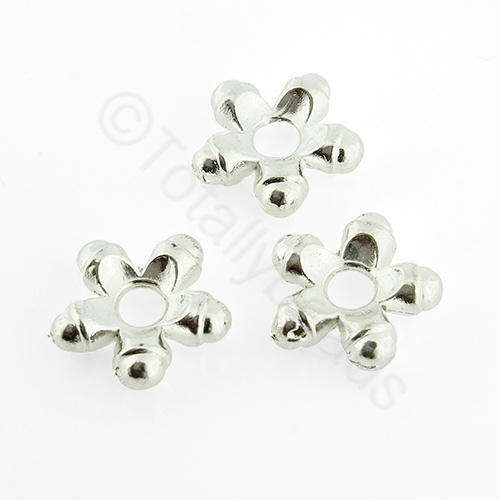 Antique Silver Bead - Spacer Flower 13mm - Silver 10pcs