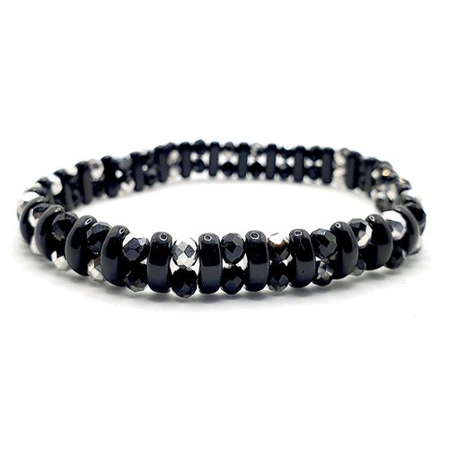 Luna Bracelet jet black bracelet making kit — DIY set with beads and instructions for creating handmade jewelry