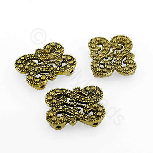 Antique Gold Spacer Bar - Filigree S 18mm - 8pcs
