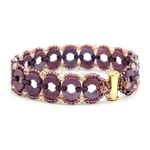 Sybil Arcos Bracelet amethyst gold bracelet making kit — DIY set with beads and instructions for creating handmade jewelry