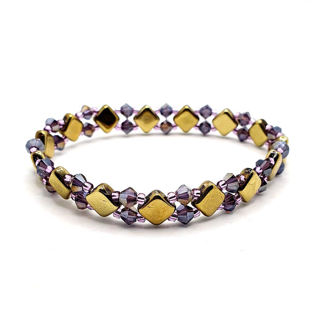 North Star Bracelet Kit brass purple bracelet making kit — DIY set with beads and instructions for creating handmade jewelry