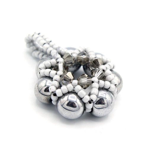 Astera Beaded Pendant arctic silver jewelry making kit — DIY set with beads and instructions for creating handmade jewelry