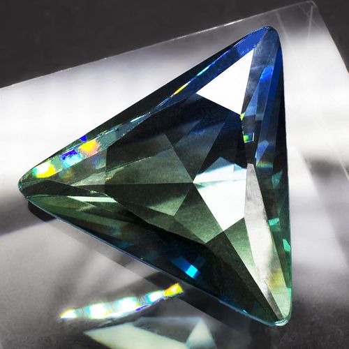 Crystal Triangle Cabochons 30mm - Aqua Green