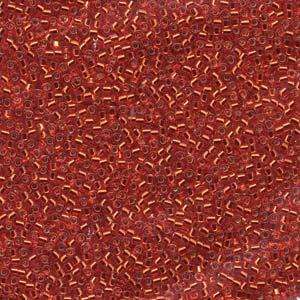 size 11 Miyuki Delica seed beads silver lined red orange db043 5g — 5g pack, premium Japanese cylinder beads perfect for bead weaving, em…