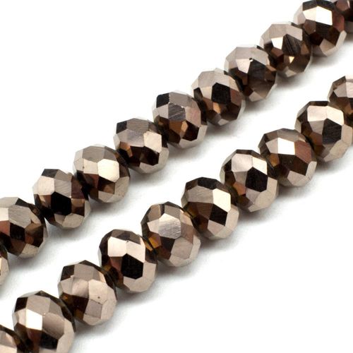 10mm crystal beads brown plate, pack of 30 — faceted for jewelry making and beadwork