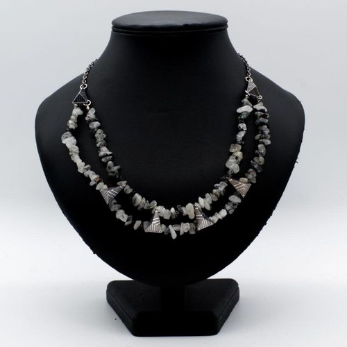Amara Necklace black rutilated quartz necklace making kit — DIY set with beads and instructions for creating handmade jewelry