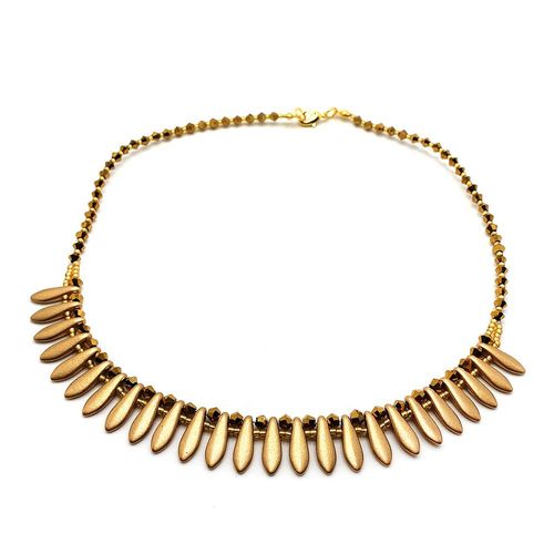 Freya Necklace Beads Only gold flax necklace making kit — DIY set with beads and instructions for creating handmade jewelry