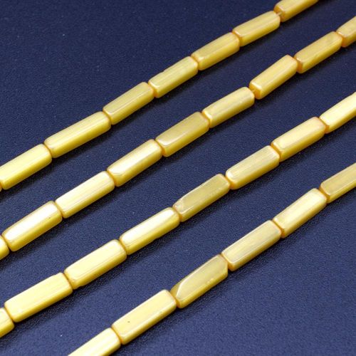Cats Eye Beads Cuboids 12x4mm Yellow for jewellery making